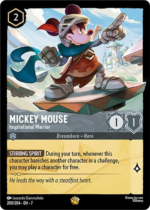 Image for Mickey Mouse - Inspirational Warrior (Archazia's Island) (200/204) - Disney Lorcana