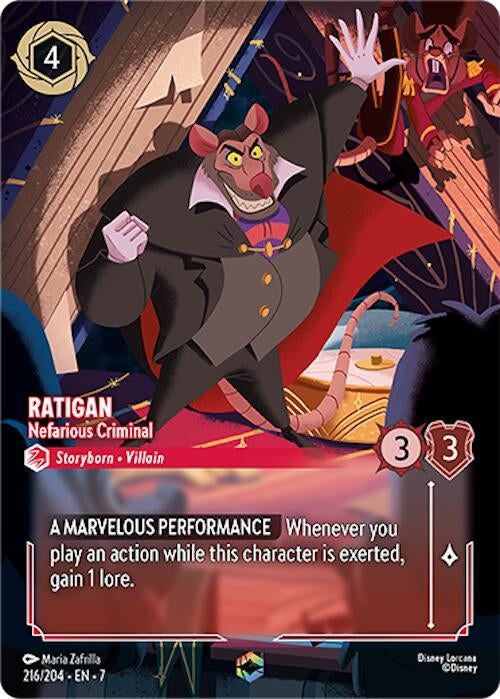Image for Ratigan - Nefarious Criminal (Enchanted) (Archazia's Island) (216/204) - Disney Lorcana