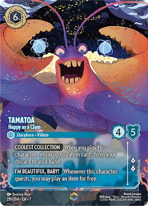 Image for Tamatoa - Happy as a Clam (Enchanted) (Archazia's Island) (219/204) - Disney Lorcana