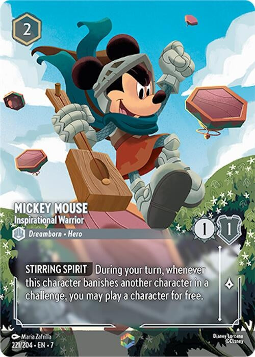 Image for Mickey Mouse - Inspirational Warrior (Enchanted) (Archazia's Island) (221/204) - Disney Lorcana