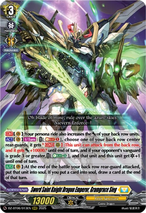 Image for Sword Saint Knight Dragon Emperor, Gramgrace Sieg (DZ-BT06: Generation Dragenesis) (DZ-BT06/013EN) - Cardfight Vanguard