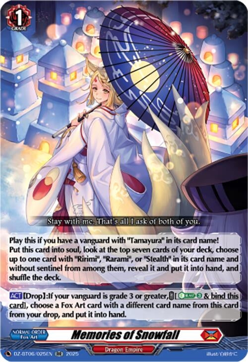 Image for Memories of Snowfall (DZ-BT06: Generation Dragenesis) (DZ-BT06/025EN) - Cardfight Vanguard