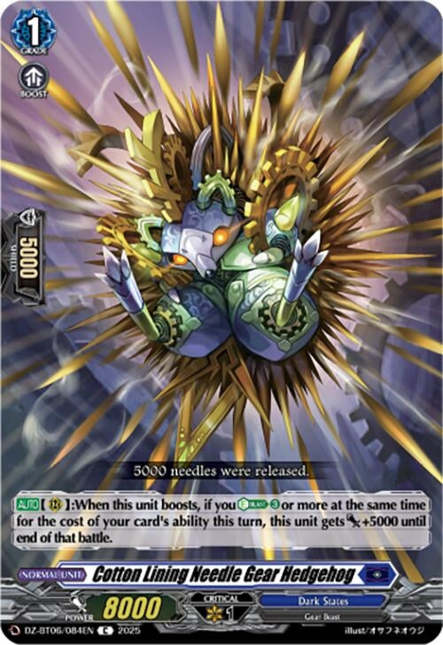 Image for Cotton Lining Needle Gear Hedgehog (DZ-BT06: Generation Dragenesis) (DZ-BT06/084EN) - Cardfight Vanguard