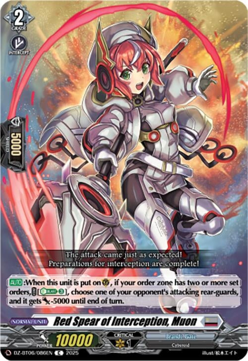 Image for Red Spear of Interception, Muon (DZ-BT06: Generation Dragenesis) (DZ-BT06/086EN) - Cardfight Vanguard