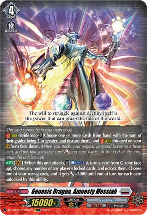 Image for Genesis Dragon, Amnesty Messiah (EXRRR) (DZ-BT06: Generation Dragenesis) (DZ-BT06/EX05EN) - Cardfight Vanguard