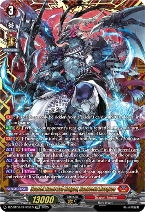 Image for Scarlet Flame Ash Dragon, Gandeeva Masques (FFR) (DZ-BT06: Generation Dragenesis) (DZ-BT06/FFR02EN) - Cardfight Vanguard
