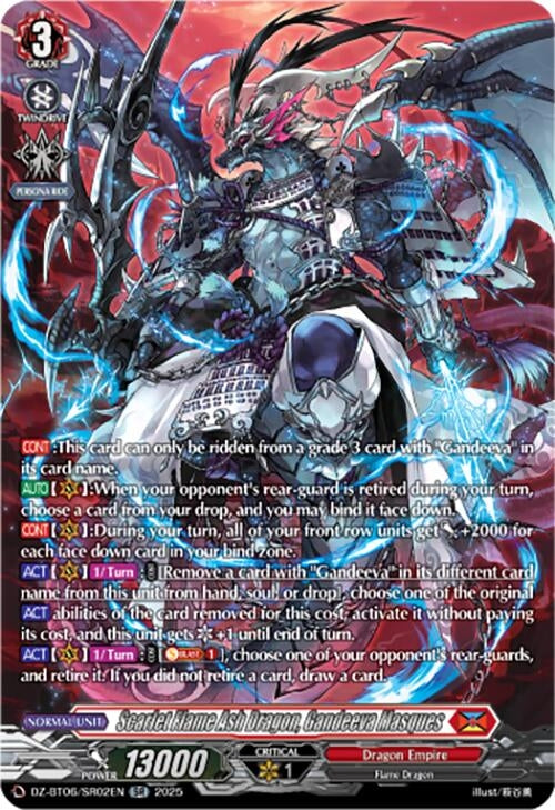 Image for Scarlet Flame Ash Dragon, Gandeeva Masques (SR) (DZ-BT06: Generation Dragenesis) (DZ-BT06/SR02EN) - Cardfight Vanguard