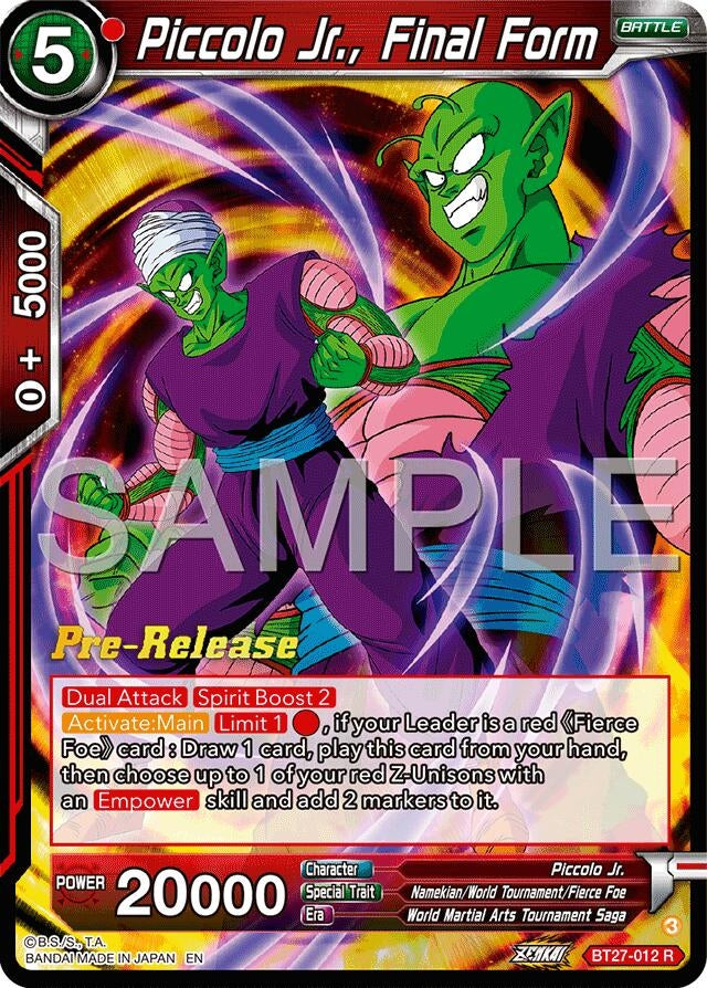 Image for Piccolo Jr., Final Form (History of Z Pre-Release Cards) (BT27-012) - Dragon Ball Super: Masters
