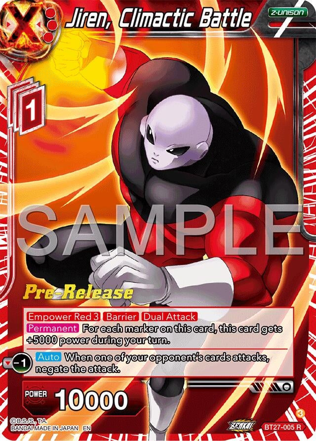 Image for Jiren, Climactic Battle (History of Z Pre-Release Cards) (BT27-005) - Dragon Ball Super: Masters