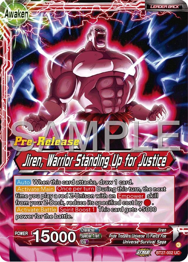 Image for Jiren // Jiren, Warrior Standing Up for Justice (History of Z Pre-Release Cards) (BT27-002) - Dragon Ball Super: Masters