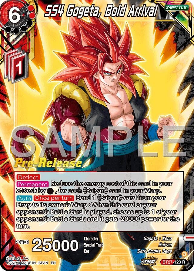 Image for SS4 Gogeta, Bold Arrival (History of Z Pre-Release Cards) (BT27-123) - Dragon Ball Super: Masters