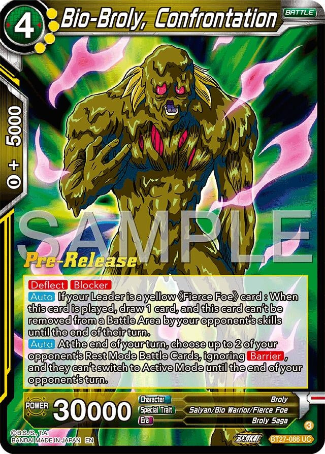 Image for Bio-Broly, Confrontation (History of Z Pre-Release Cards) (BT27-086) - Dragon Ball Super: Masters