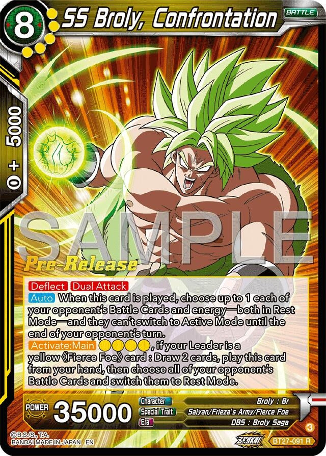 Image for SS Broly, Confrontation (History of Z Pre-Release Cards) (BT27-091) - Dragon Ball Super: Masters