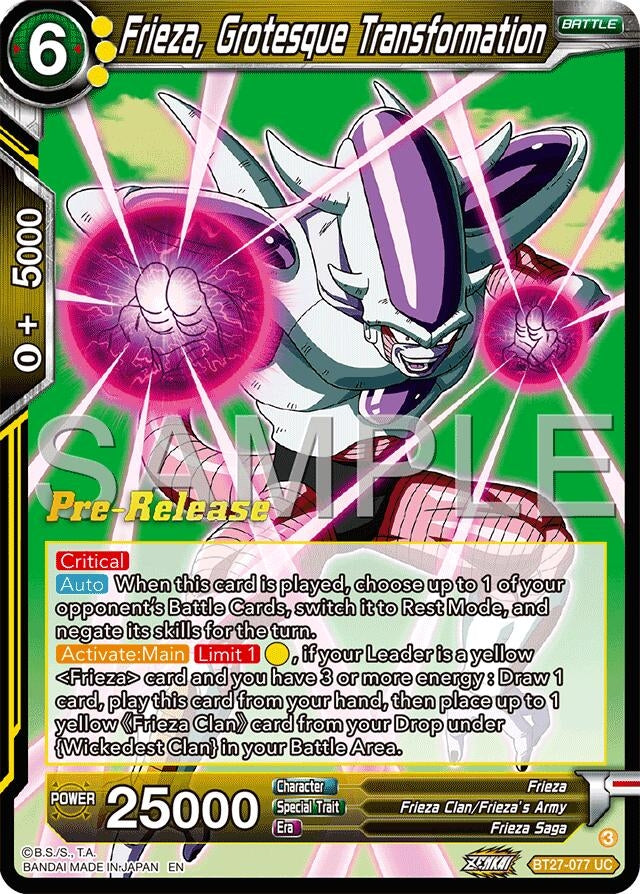 Image for Frieza, Grotesque Transfornation (History of Z Pre-Release Cards) (BT27-077) - Dragon Ball Super: Masters