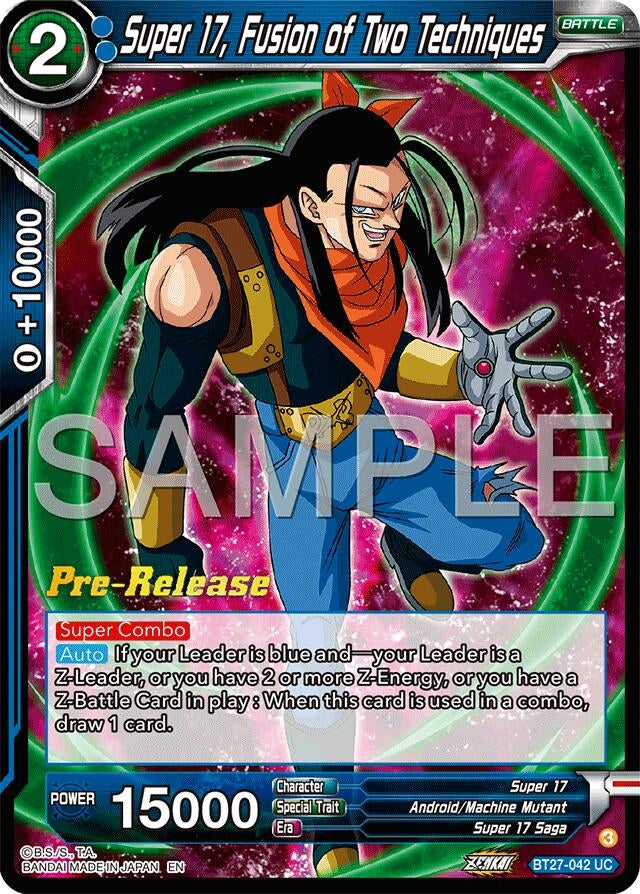 Image for Super 17, Fusion of Two Techniques (History of Z Pre-Release Cards) (BT27-042) - Dragon Ball Super: Masters