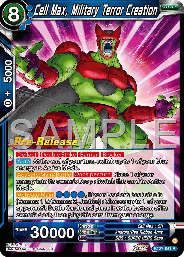 Image for Cell Max, Military Terror Creation (History of Z Pre-Release Cards) (BT27-041) - Dragon Ball Super: Masters