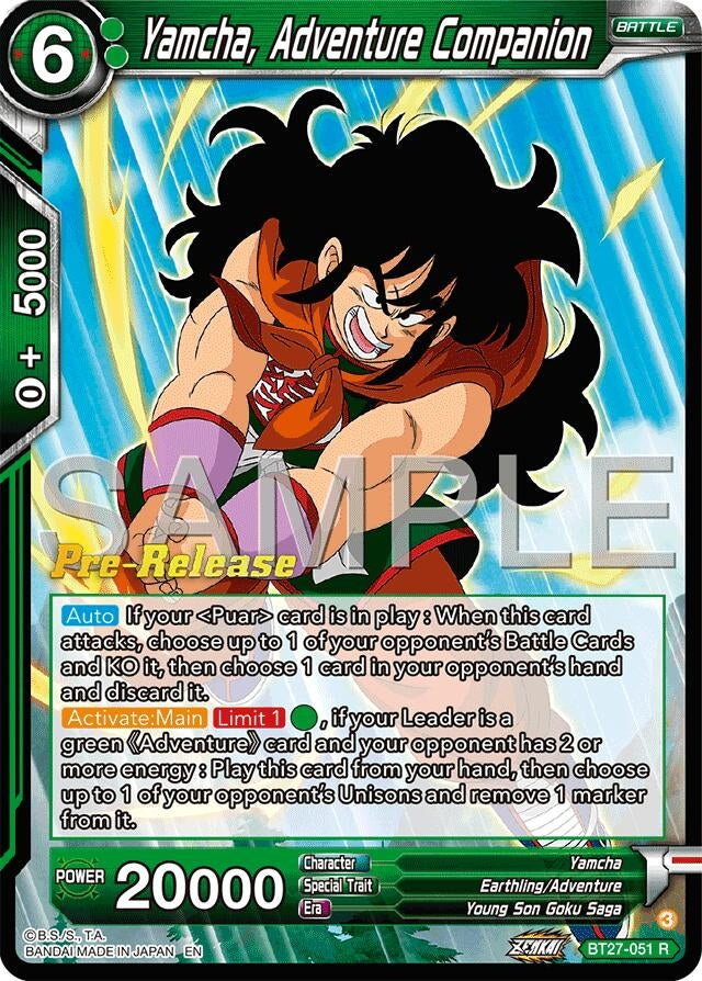 Image for Yamcha, Adventure Companion (History of Z Pre-Release Cards) (BT27-051) - Dragon Ball Super: Masters