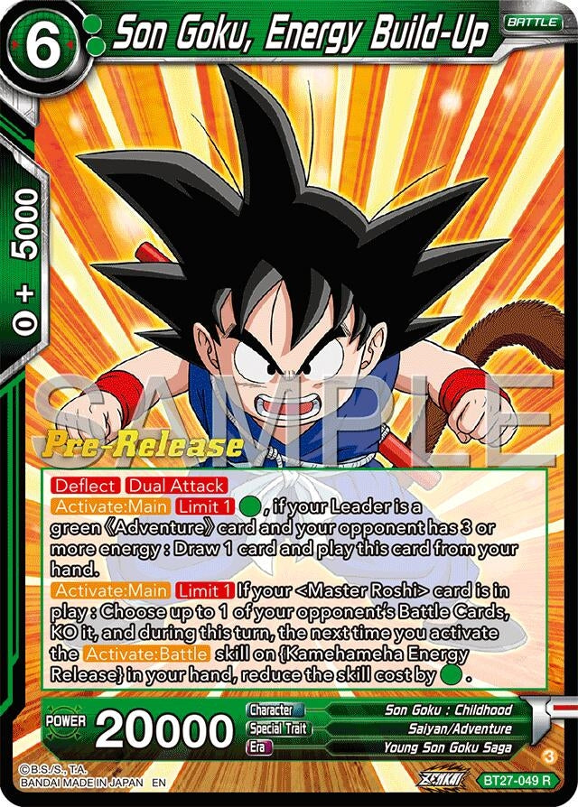 Image for Son goku, Enegry Build-Up (History of Z Pre-Release Cards) (BT27-049) - Dragon Ball Super: Masters