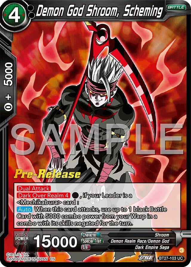 Image for Demon God Shroom, Scheming (History of Z Pre-Release Cards) (BT27-103) - Dragon Ball Super: Masters