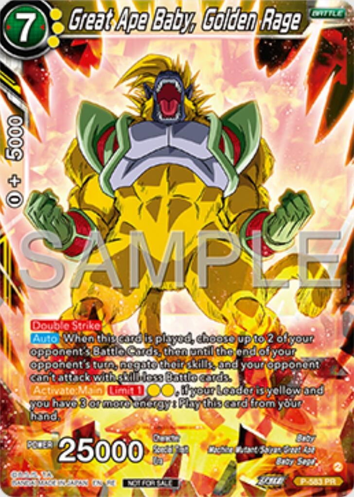 Image for Great Ape Baby, Golden Rage (Deluxe Pack 2025 Vol.1) (Promotion Cards) (P-583) - Dragon Ball Super: Masters