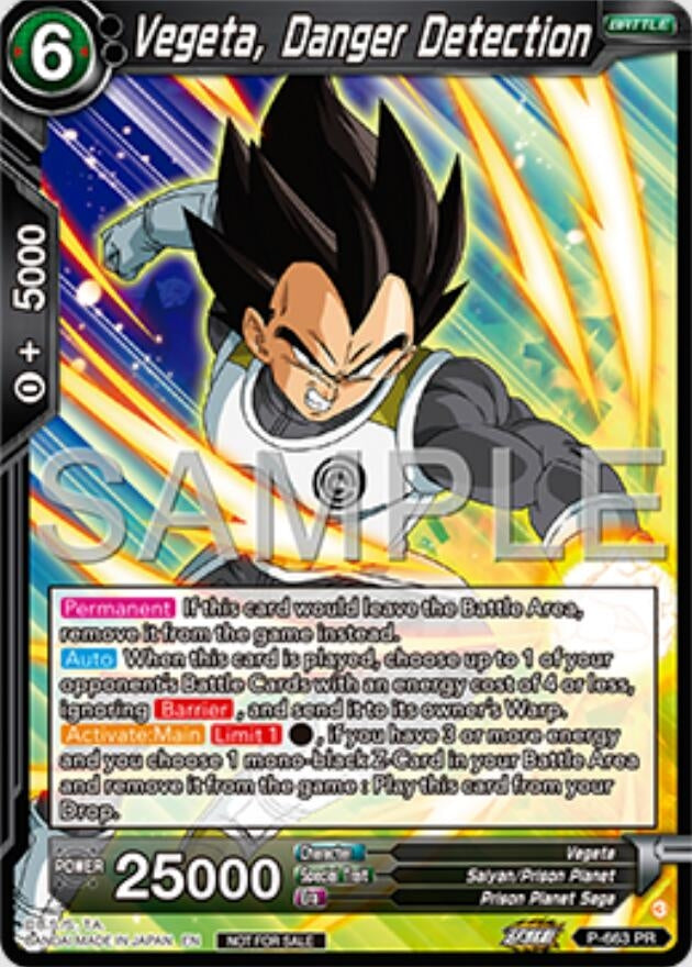Image for Vegeta, Danger Detection (Deluxe Pack 2025 Vol.1) (Promotion Cards) (P-663) - Dragon Ball Super: Masters