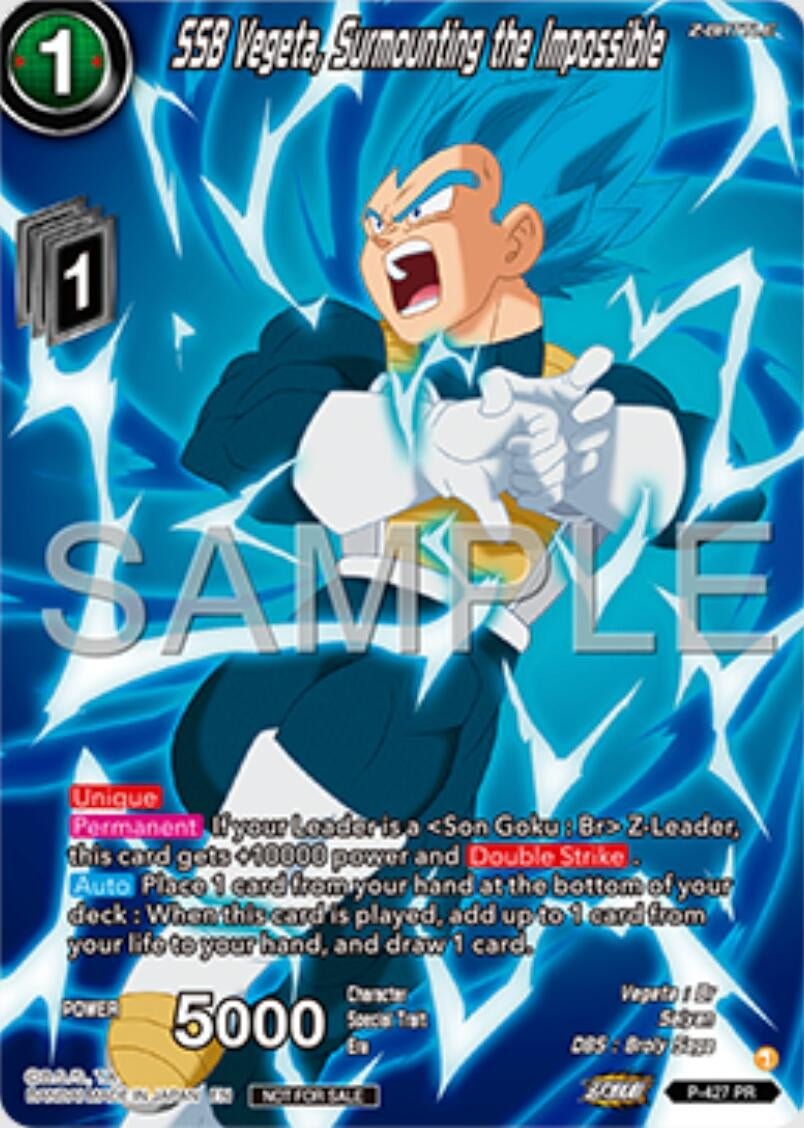 Image for SSB Vegeta, Surmounting the Impossible (Premium Alt-Art Set 2025 Vol.1) (Promotion Cards) (P-427) - Dragon Ball Super: Masters