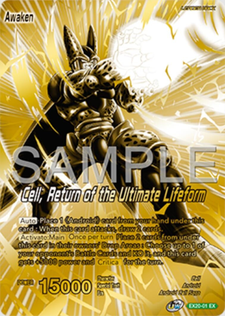 Image for Cell // Cell, Return of the Ultimate Lifeform (Championship Golden Card 2025 Vol.1) (Promotion Cards) (EX20-01) - Dragon Ball Super: Masters