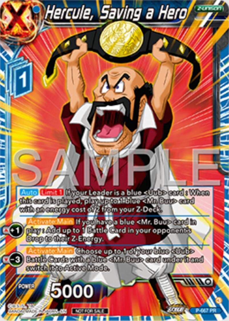 Image for Hercule, Saving a Hero (Zenkai Series Tournament Pack Vol.11) (Tournament Promotion Cards) (P-667) - Dragon Ball Super: Masters