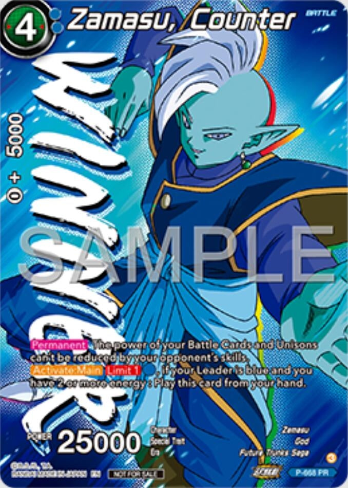 Image for Zamasu, Counter (Zenkai Series Tournament Pack Vol.11) (Winner) (Tournament Promotion Cards) (P-668) - Dragon Ball Super: Masters