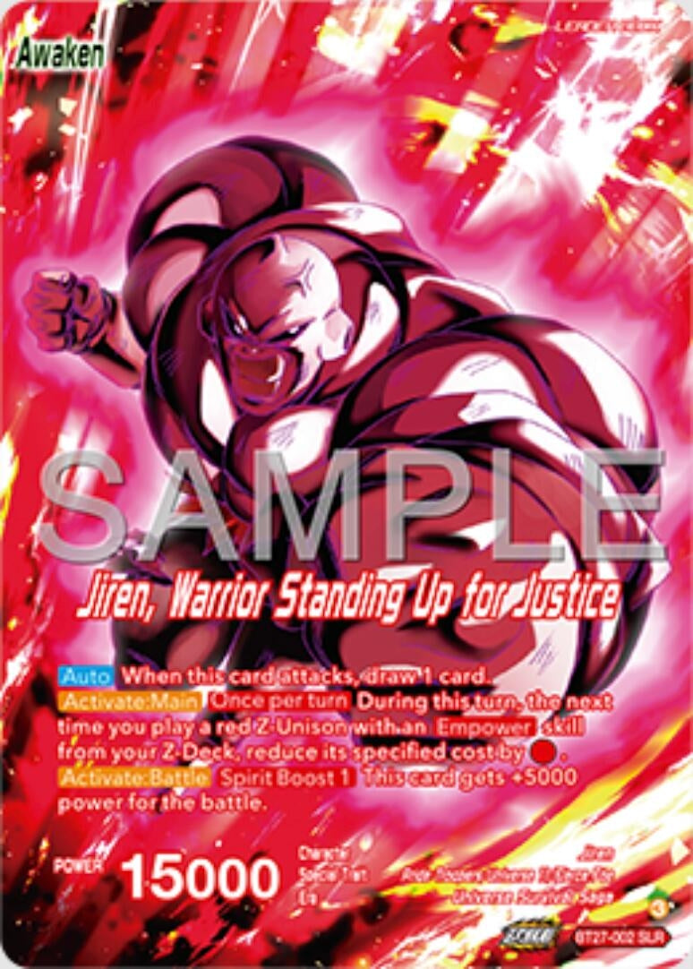 Image for Jiren // Jiren, Warrior Standing Up for Justice (SLR) (History of Z) (BT27-002) - Dragon Ball Super: Masters