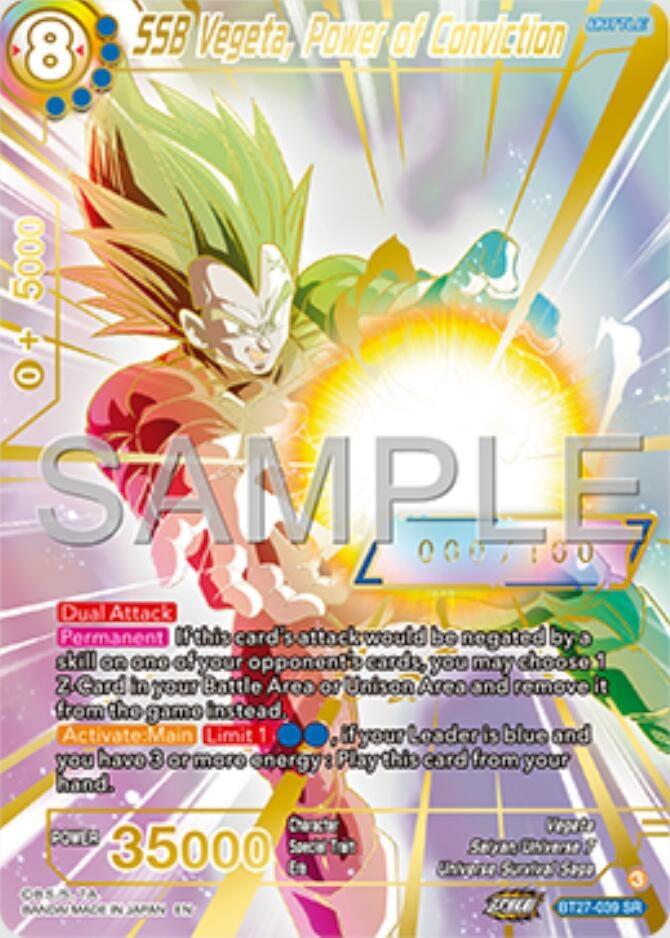 Image for SSB Vegeta, Power of Conviction (Serial Numbered) (History of Z) (BT27-039) - Dragon Ball Super: Masters