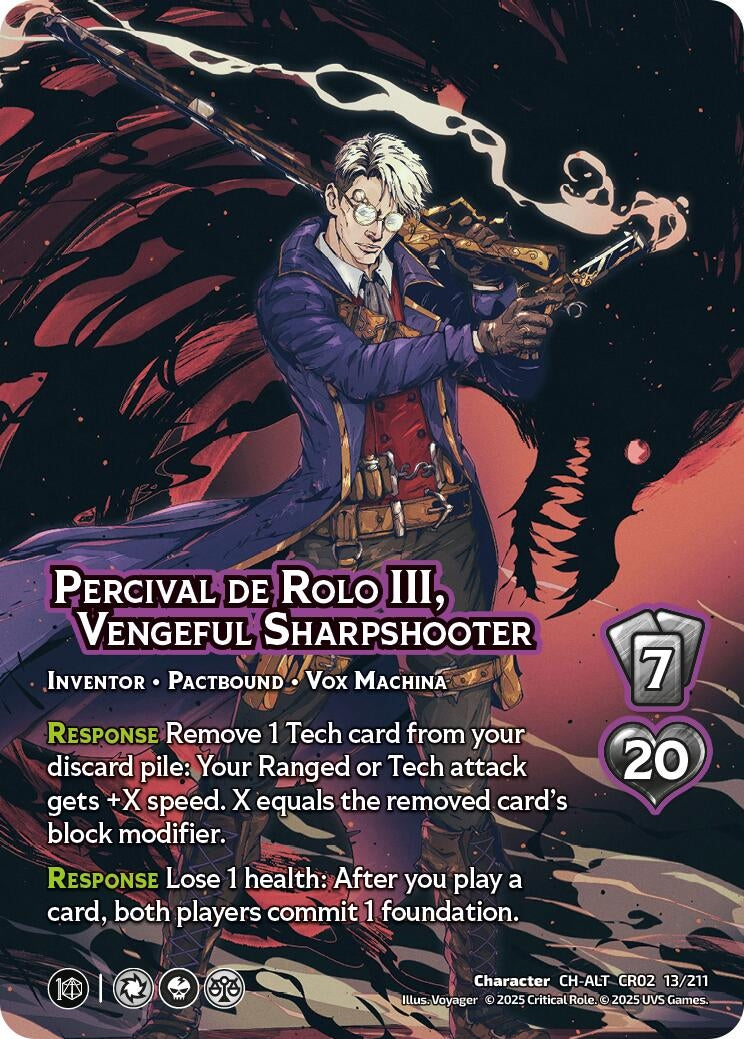 Image for Percival de Rolo III, Vengeful Sharpshooter (Alternate Art) (Critical Role: Heroes of Exandria) (13/211) - UniVersus