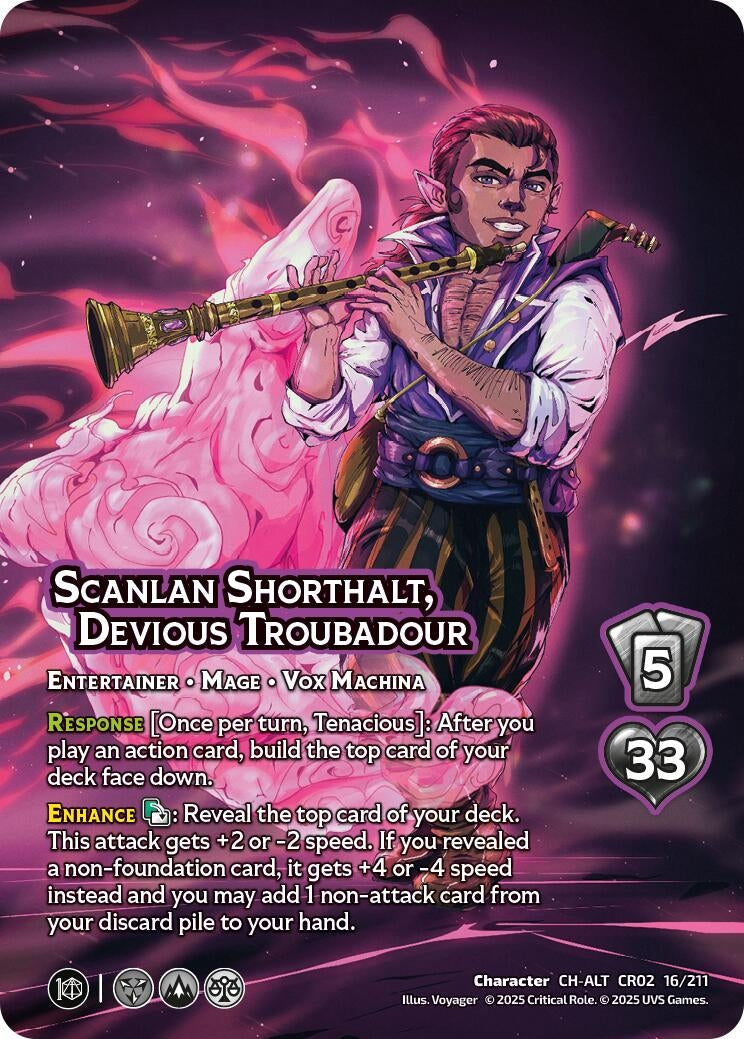 Image for Scanlan Shorthalt, Devious Troubadour (Alternate Art) (Critical Role: Heroes of Exandria) (16/211) - UniVersus