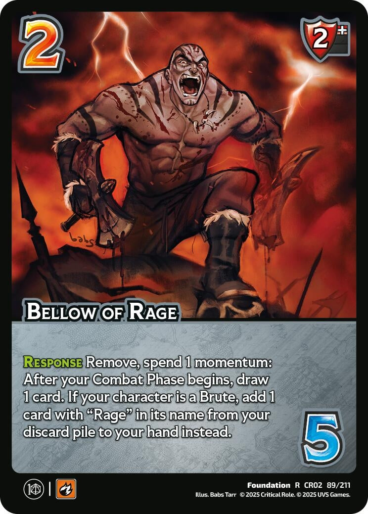 Image for Bellow of Rage (Critical Role: Heroes of Exandria) (89/211) - UniVersus