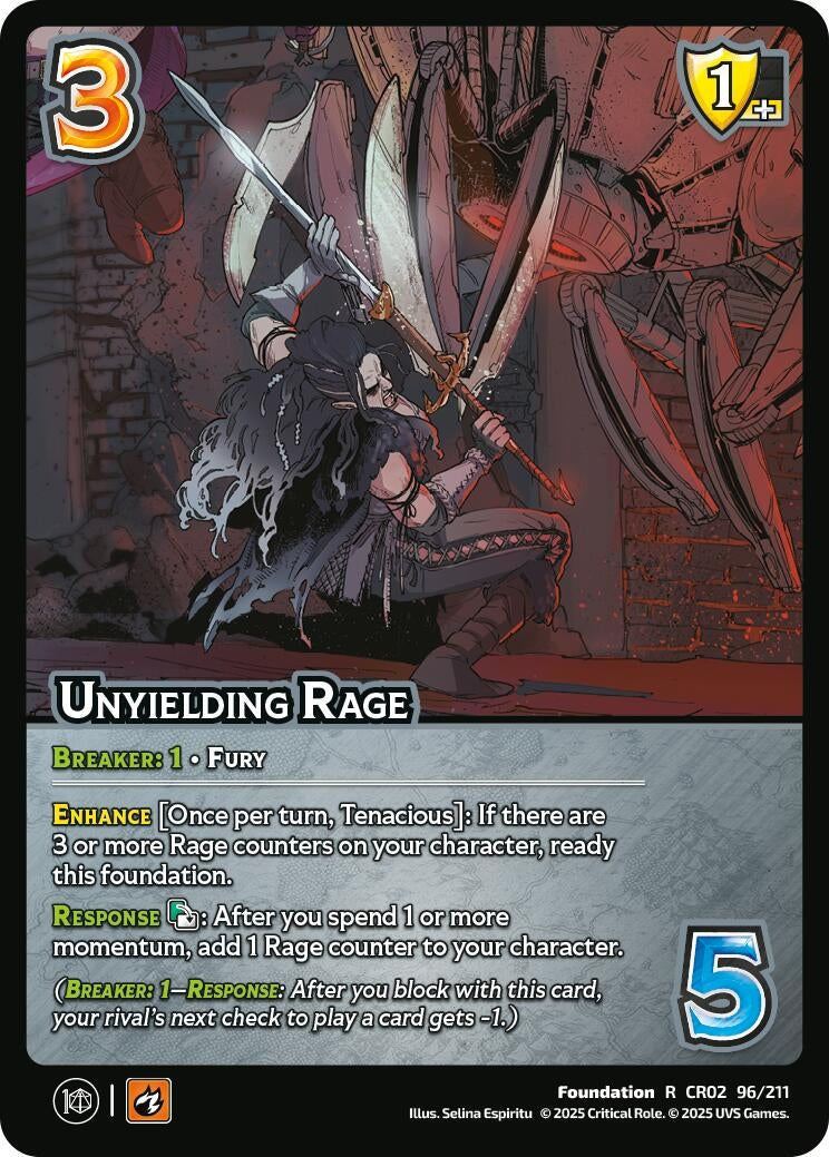 Image for Unyielding Rage (Critical Role: Heroes of Exandria) (96/211) - UniVersus