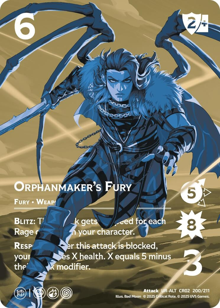 Image for Orphanmaker's Fury (Alternate Art) (Critical Role: Heroes of Exandria) (200/211) - UniVersus