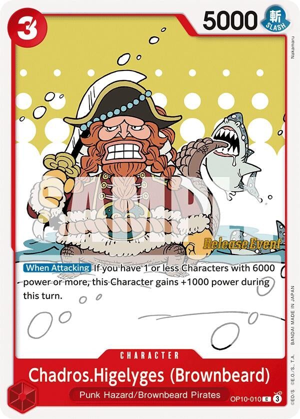 Image for Chadros.Higelyges (Brownbeard) (Royal Blood Release Event Cards) (OP10-010) - One Piece Card Game