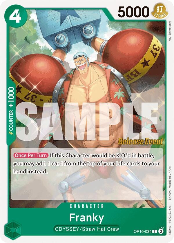 Image for Franky (034) (Royal Blood Release Event Cards) (OP10-034) - One Piece Card Game