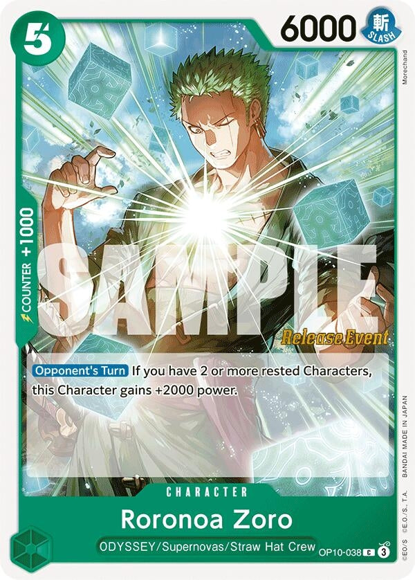 Image for Roronoa Zoro (038) (Royal Blood Release Event Cards) (OP10-038) - One Piece Card Game