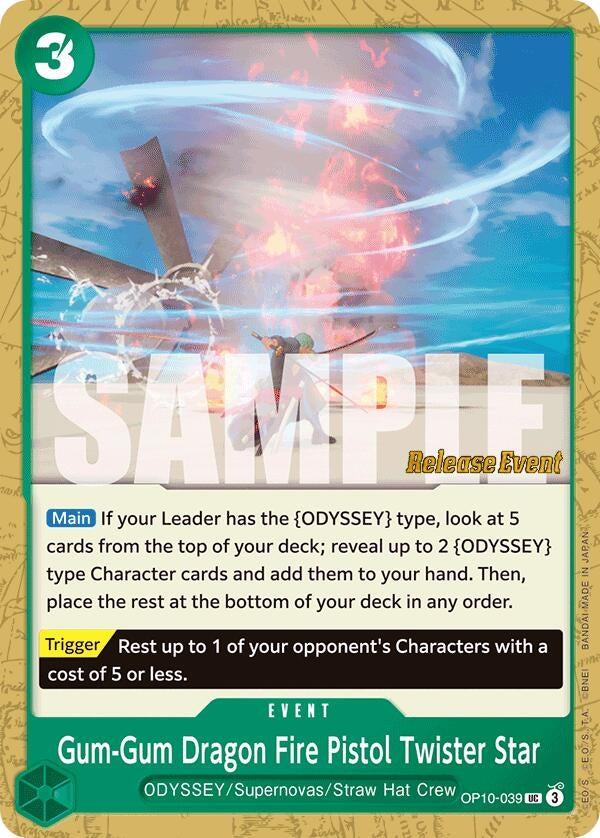Image for Gum-Gum Dragon Fire Pistol Twister Star (Royal Blood Release Event Cards) (OP10-039) - One Piece Card Game