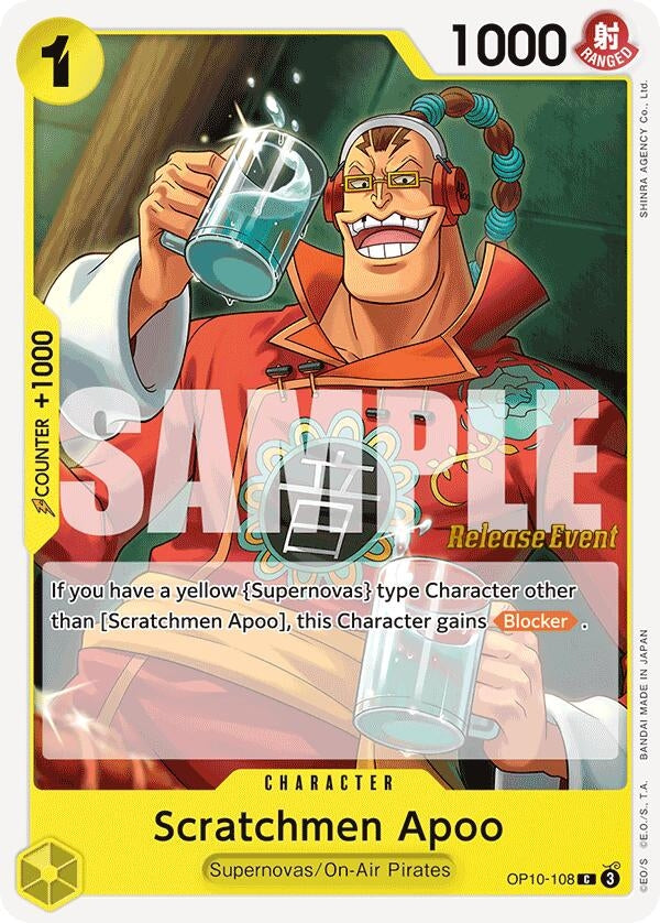 Image for Scratchmen Apoo (Royal Blood Release Event Cards) (OP10-108) - One Piece Card Game
