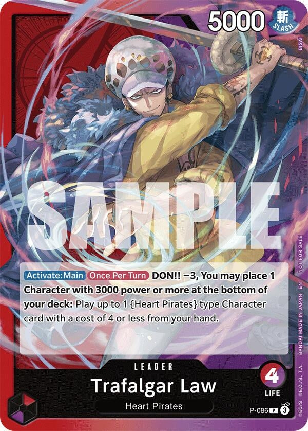 Image for Trafalgar Law (OP10 Release Event) (One Piece Promotion Cards) (P-086) - One Piece Card Game