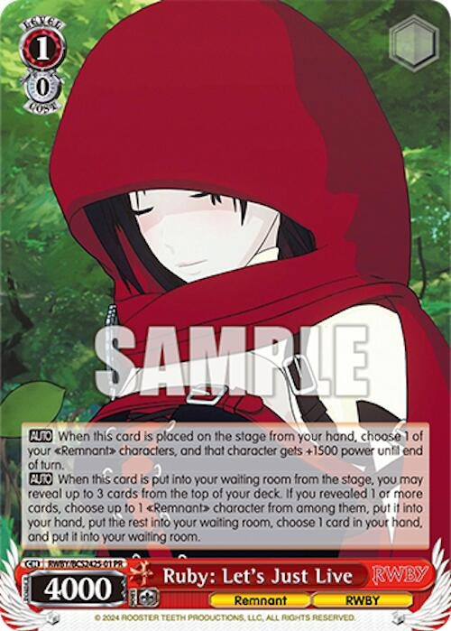 Image for Ruby: Let's Just Live (Bushiroad Event Cards) (RWBY/BCS2425-01) - Weiss Schwarz
