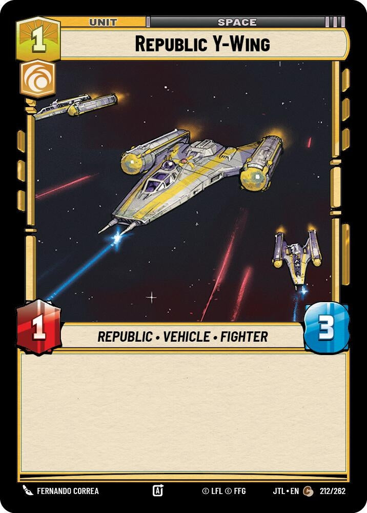 Image for Republic Y-Wing (Jump to Lightspeed) (212/262) - Star Wars: Unlimited
