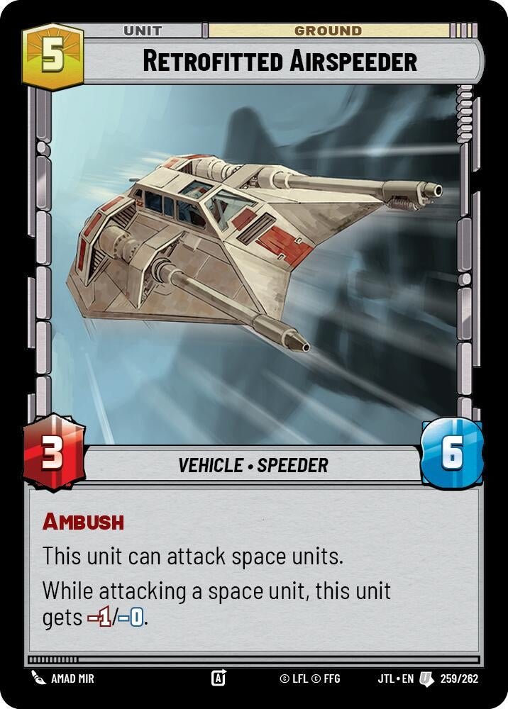 Image for Retrofitted Airspeeder (Jump to Lightspeed) (259/262) - Star Wars: Unlimited