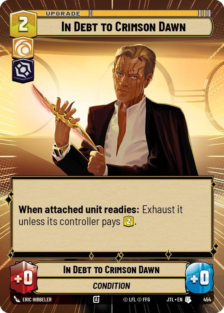 Image for In Debt to Crimson Dawn (Hyperspace) (Jump to Lightspeed) (454) - Star Wars: Unlimited