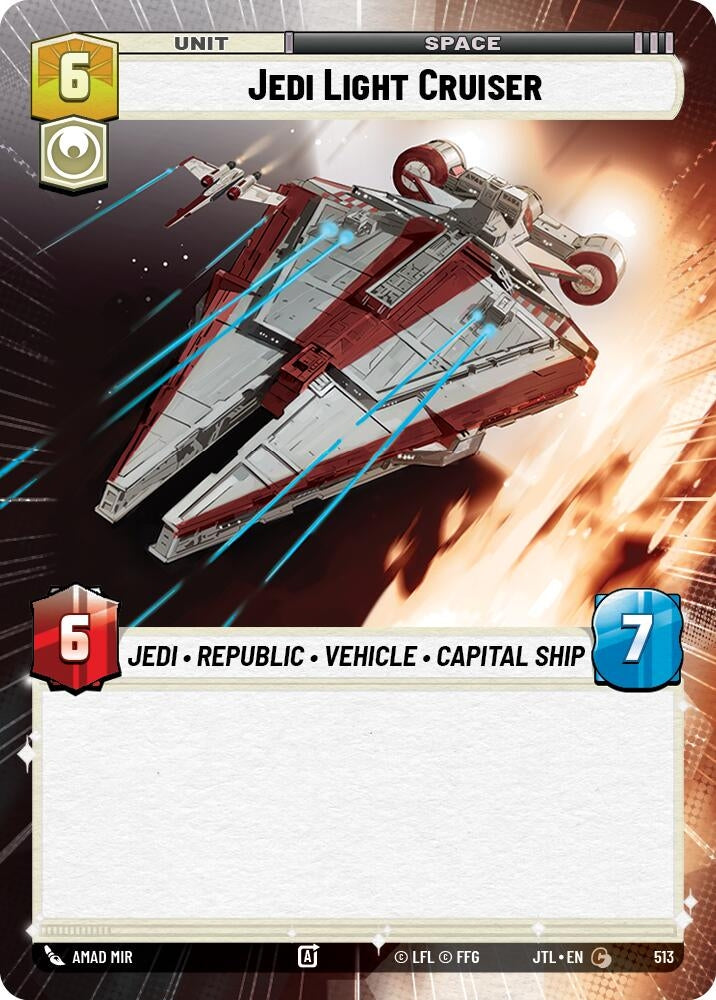 Image for Jedi Light Cruiser (Hyperspace) (Jump to Lightspeed) (513) - Star Wars: Unlimited