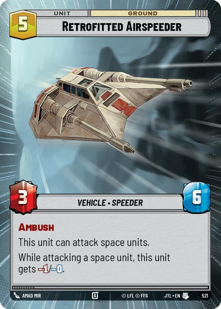 Image for Retrofitted Airspeeder (Hyperspace) (Jump to Lightspeed) (521) - Star Wars: Unlimited