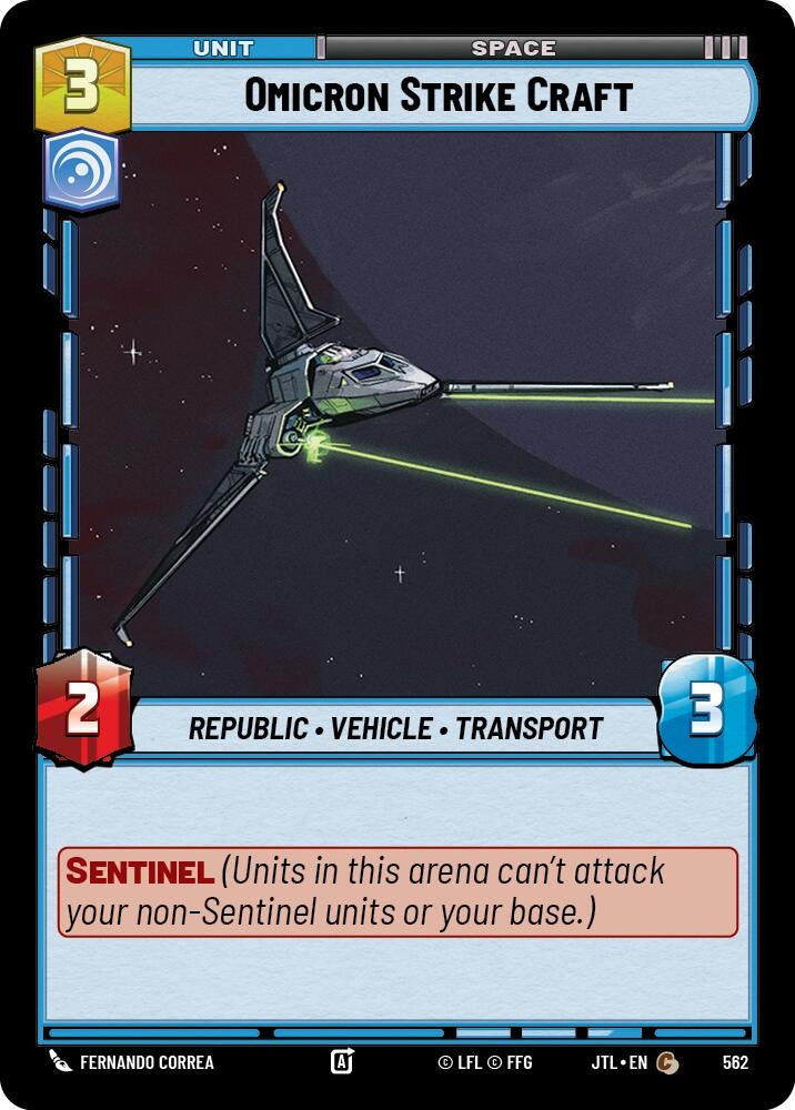 Image for Omicron Strike Craft (Foil) (Jump to Lightspeed) (562) - Star Wars: Unlimited