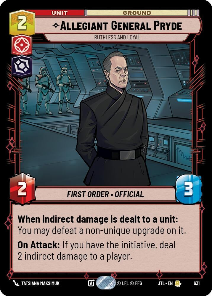 Image for Allegiant General Pryde - Ruthless and Loyal (Foil) (Jump to Lightspeed) (631) - Star Wars: Unlimited